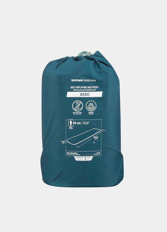 Самонадувний Матрац для Кемпінгу Одномісний 185 × 60 × 3 см Зелений Quechua (335052910)