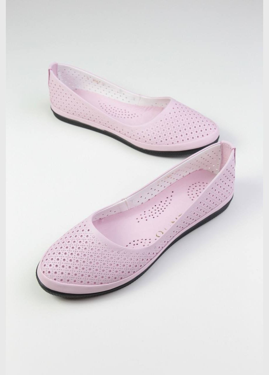Женские балетки Benito | розовые однотонные натуральная кожа (316646141)