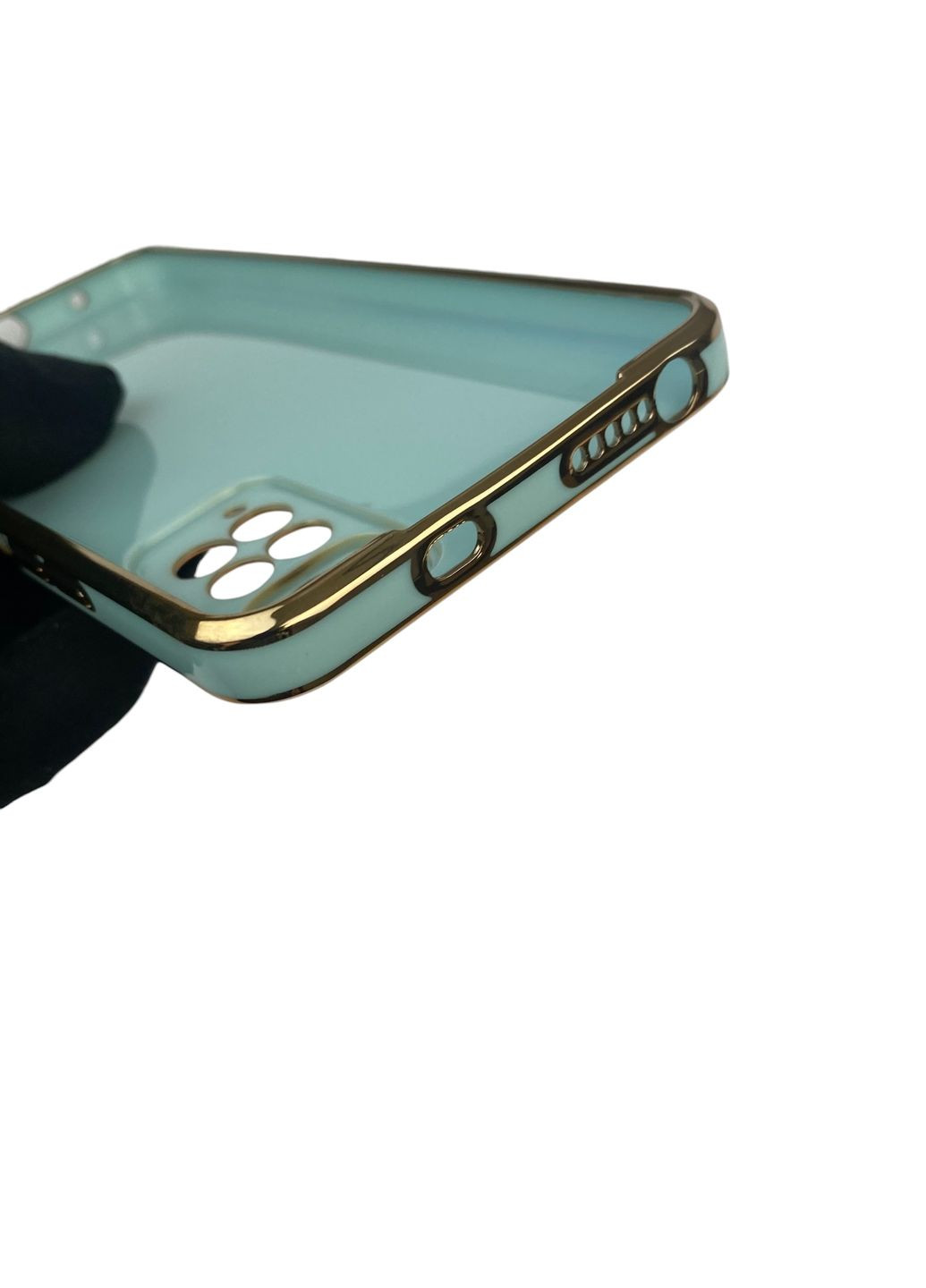 Чехол для Redmi Note 11S с кольцом-подставкой с золотой окантовкой на редми нот 11с бирюзовый gs1 Xiaomi (366231361)