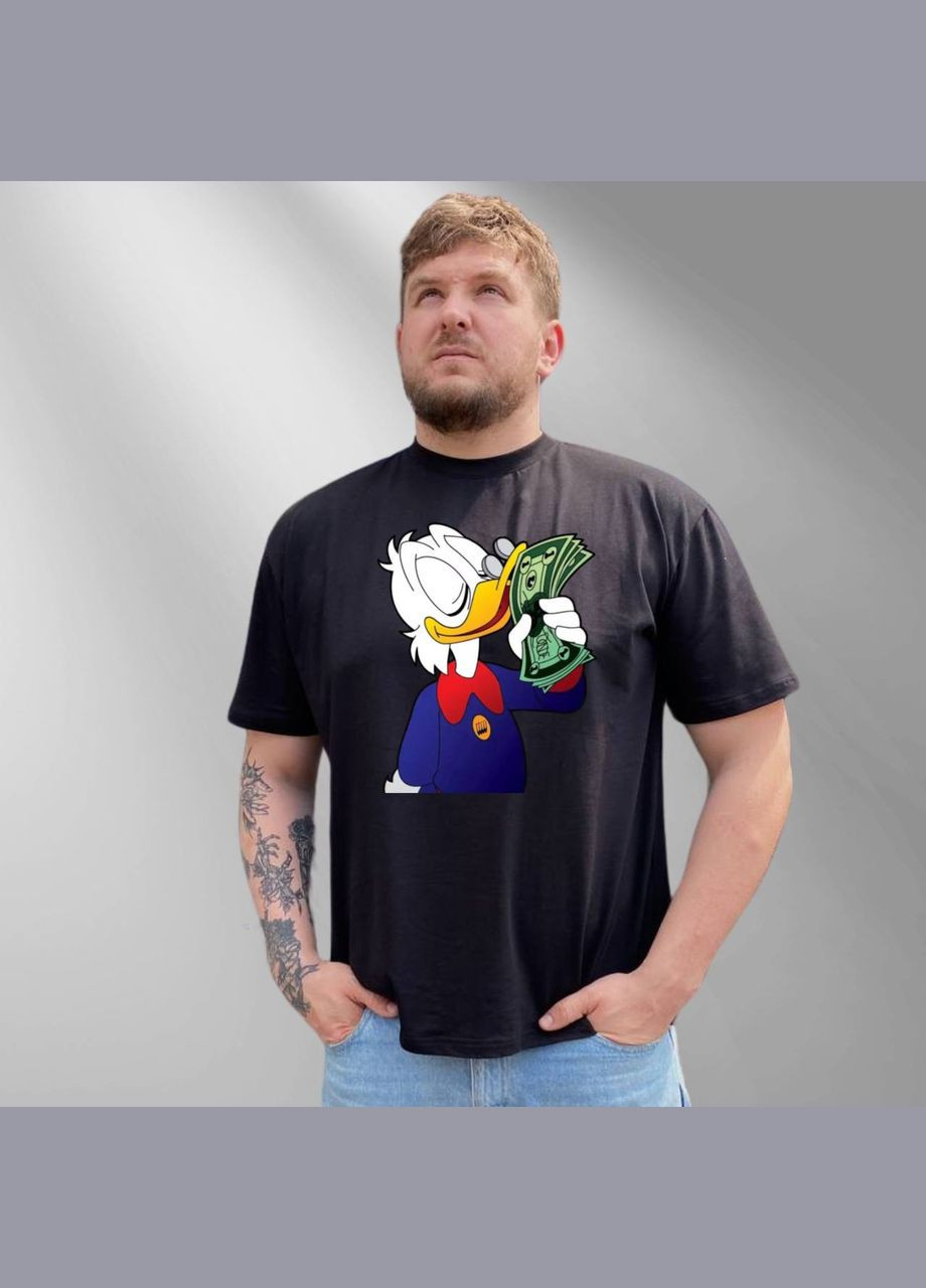 Мужская футболка с принтом "Дональд Дак", в черном цвете (1464) Hand Made (358897004)