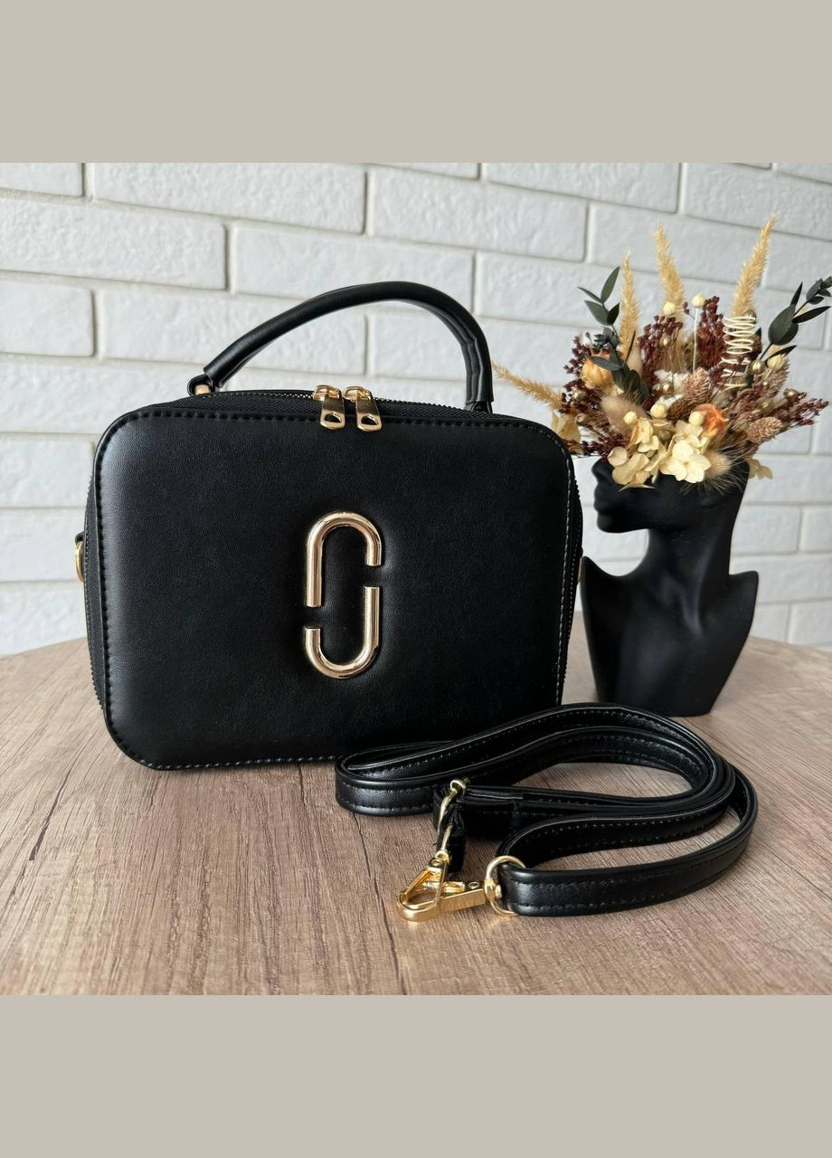 Стильная женская мини сумочка через плечо Marc, каркасная сумка черная белая Jacobs (362412086)