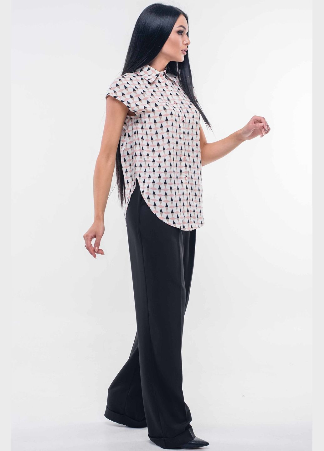 Пудрова блуза напівприлеглого силуету з зав'язками попереду (бл 16.2-62/19) RiMari