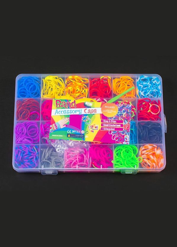 Резинки для плетения в кейсе 24 цвета с инструментами No Brand (302312959)