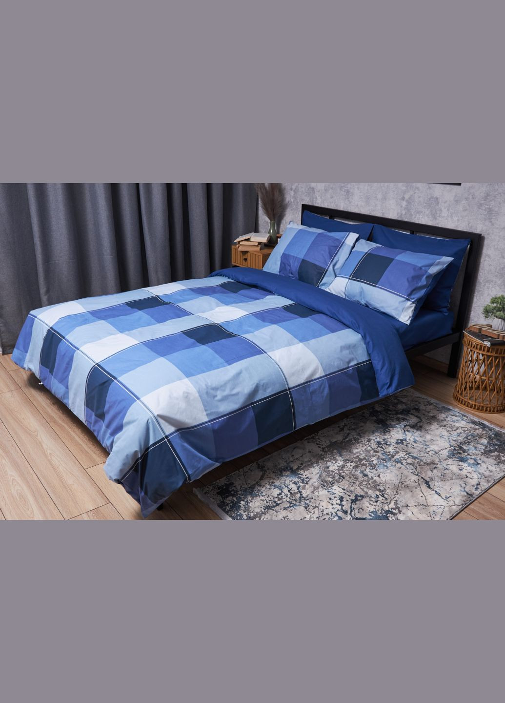 Комплект постельного белья Бязь Gold Люкс «» семейный 160х220х2 наволочки 4х50х70 (MS-820004898) Moon&Star Finland Blue (293148243)
