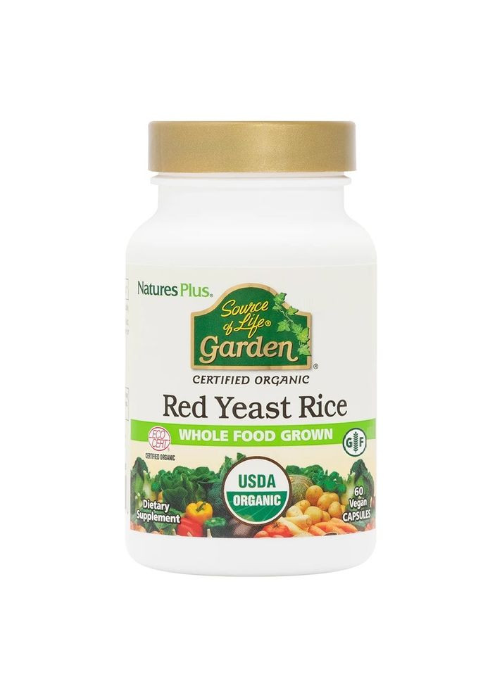 Органический Красный Дрожжевой Рис, Source of Life Garden,, 60 капсул Natures Plus (326054218)