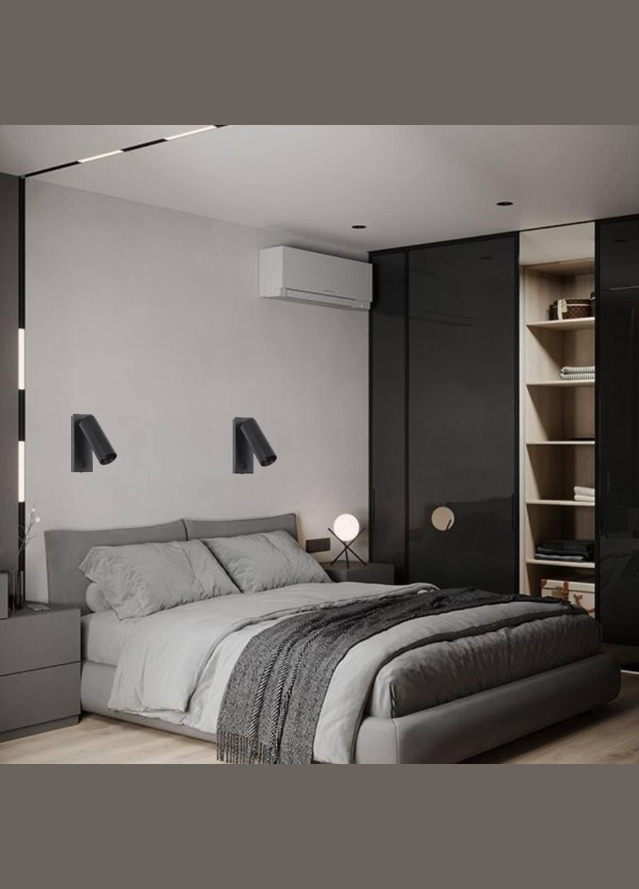 Черное светодиодное прикроватное бра (920-VSW003 BK) No Brand (370070104)