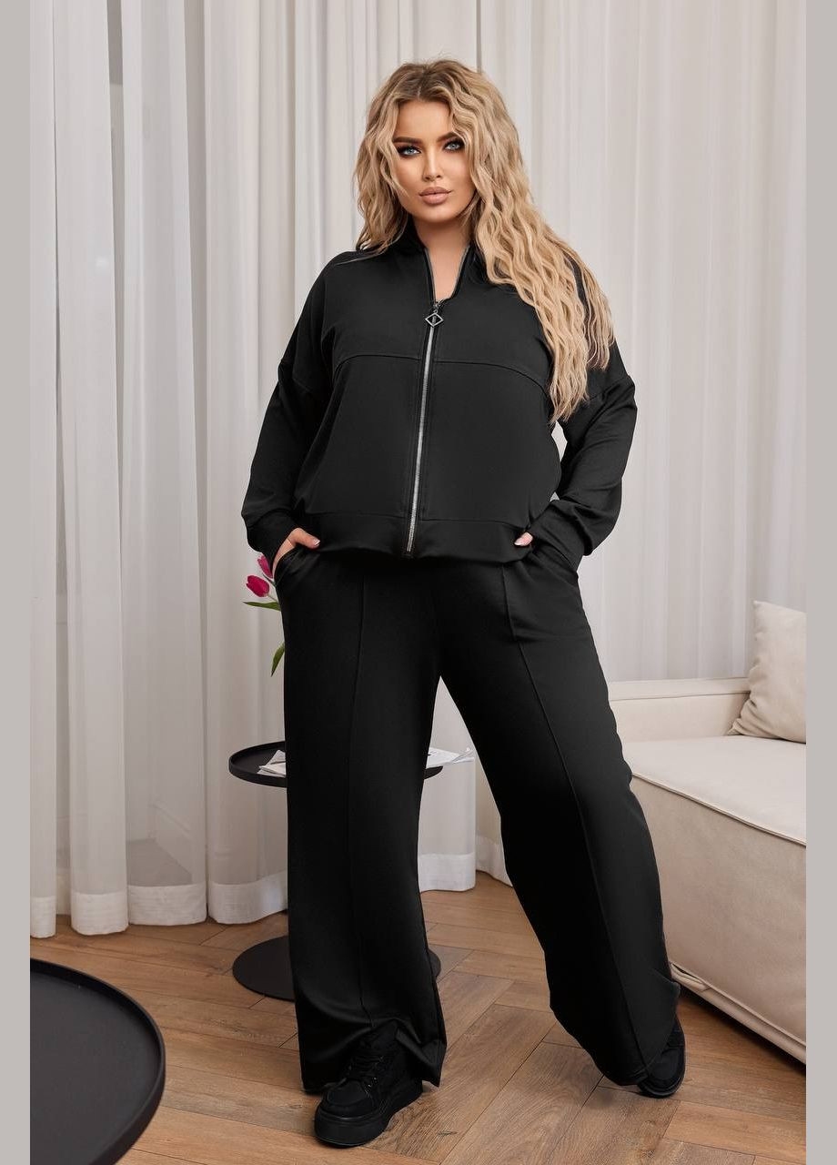 Жіночий прогулянковий костюм колір чорний р.50/52 451286 New Trend (282926634)