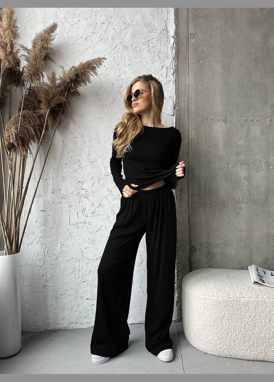 Женский костюм двойка лонгслив и брюки свободного кроя. MonCher (336890255)