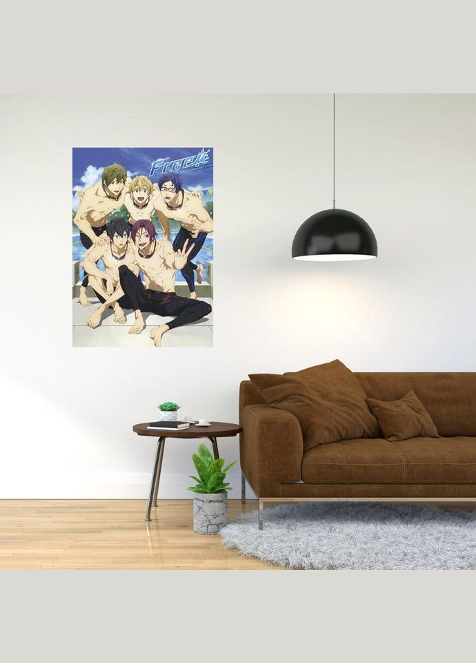 Плакат- із принтом Free! - вільний стиль A2 А0 Кавун постер (316208412)