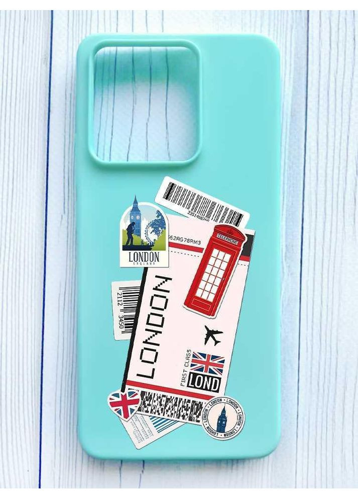 Матовий бірюзовий чохол на Xiaomi Redmi Note 13 Pro 5G Подорожі. Лондон (принт 326) Creative (355399752)