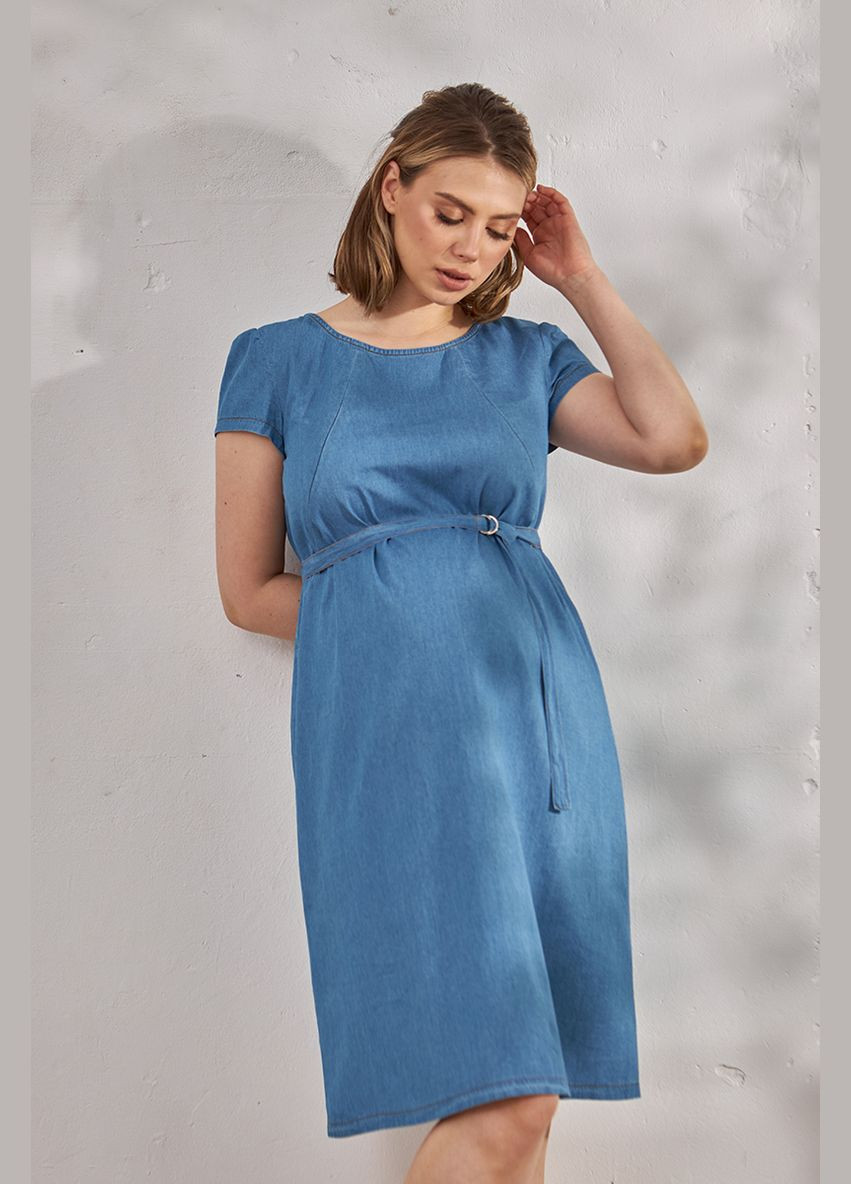 Голубое голубое джинсовое платье для беременных и кормящих Юла мама