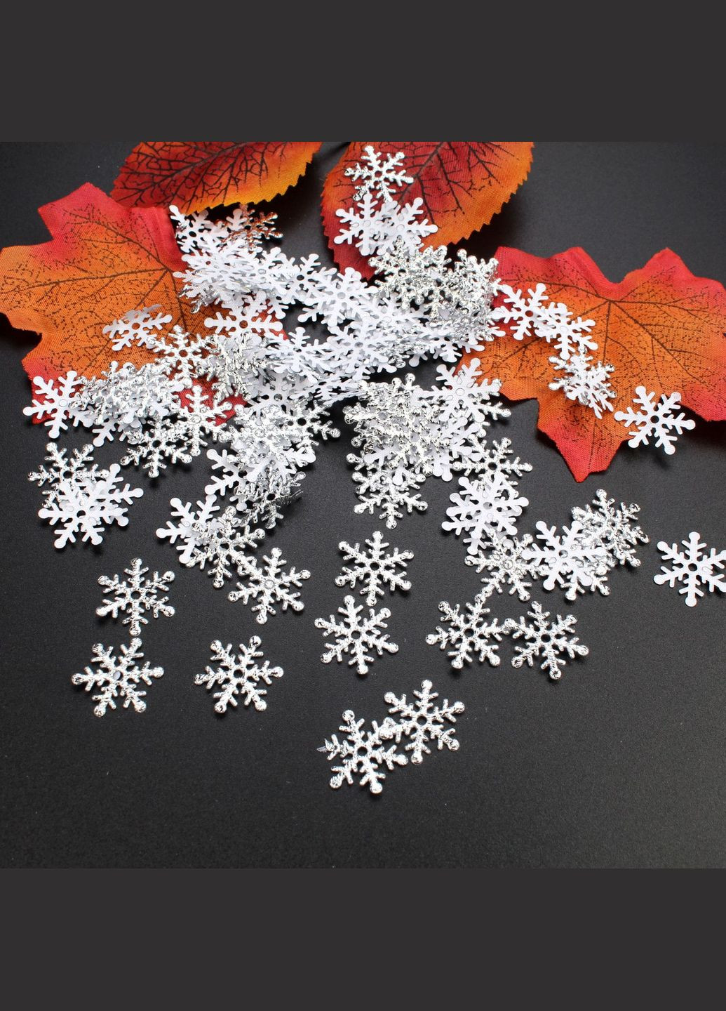 Новий рік сніжинки 300 штук 2 см сріблястий Jannet Сніжинки (307298877)