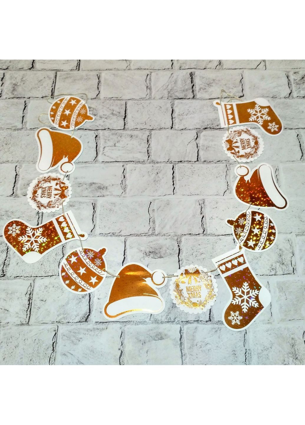 Гірлянда розтяжка новорічна Золота 2,3 м No Brand (368774713)