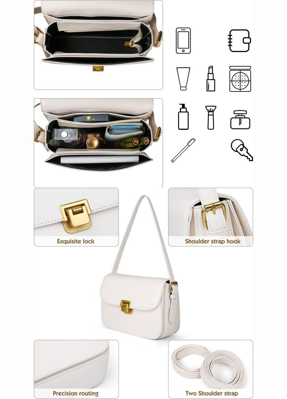 Женская сумка 8015 кросс-боди белая No Brand (280918005)