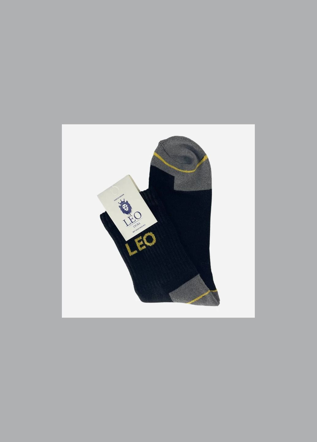 Набор мужских носков высоких хлопковых Leo Protection махра 6 пар Черно-желтый (ROZ6501036952) Лео (315886135)