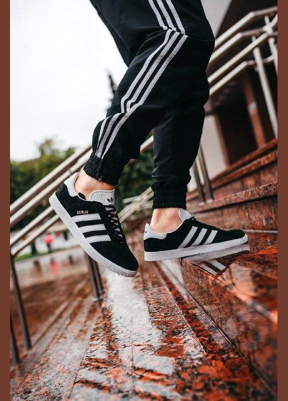 Чорні кросівки gazelle core black cloud white gold - bb5476 No Brand