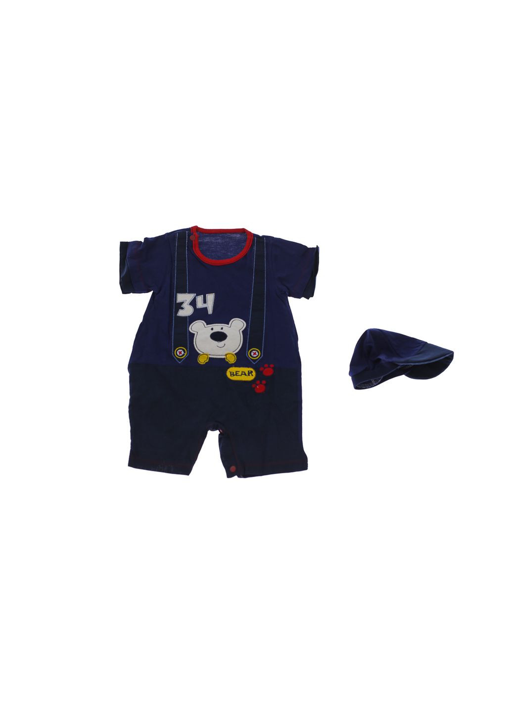 Пісочник з кепкою для хлопчика трикотажний Bear темно синій 68 см (31575) BABYKROHA (297200444)