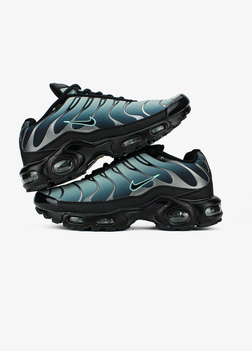 Сірі Осінні кросівки чоловічі nike air max tn plus black particle grey vapor green | найк аір макс тн плюс сірі No Brand