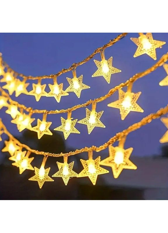 Світлодіодна гірлянда на батарейках Зоряне сяйво, 3 метри на 20 лампочок, тепле біле світло No Brand (371140357)