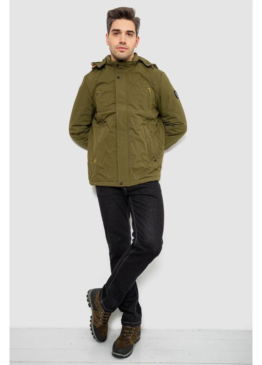 Оливкова (хакі) демісезонна куртка чоловіча демісезонна з капюшоном Ager 244RL9159AL