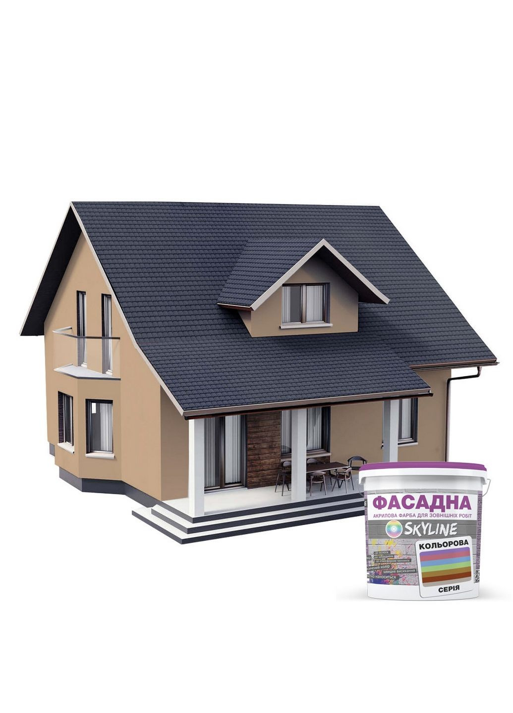 Краска фасадная акрил-латексная 2020-Y50R 3 л SkyLine (289364690)