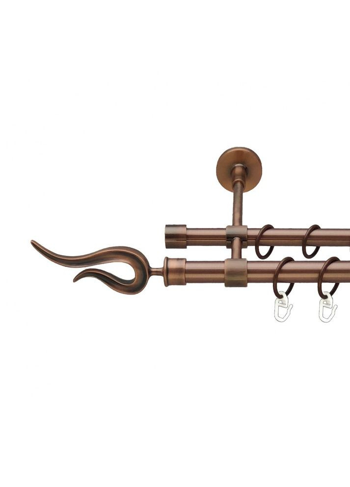 Карниз Віоло металевий дворядний закритий гладка труба Мідь 19\16 мм 160 см (00-00011943) ORVIT (300278753)