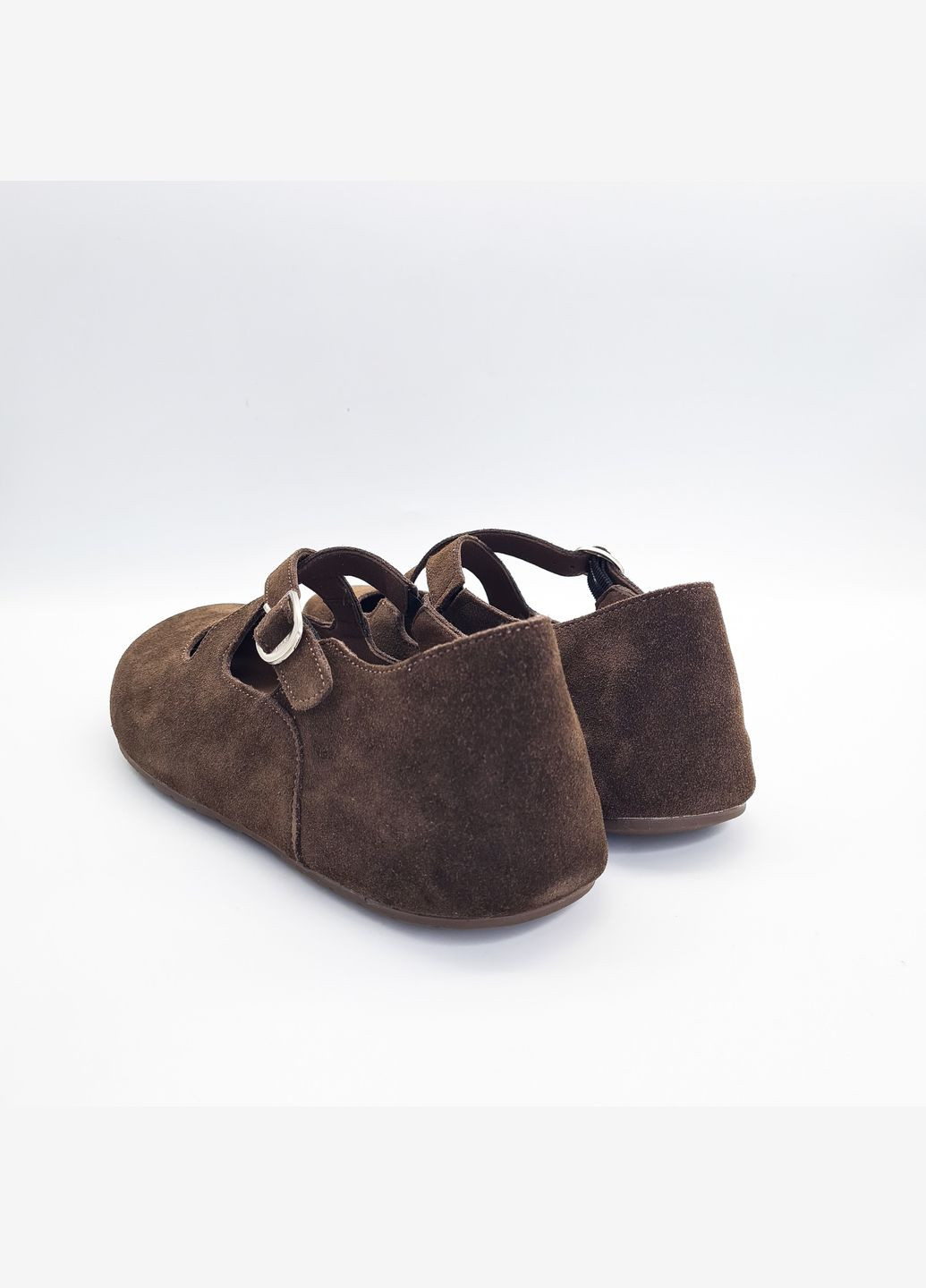 Жіночі балетки (р) замшa 0-1-1-200184-1 ALLSY | темно-коричневі (328836477)