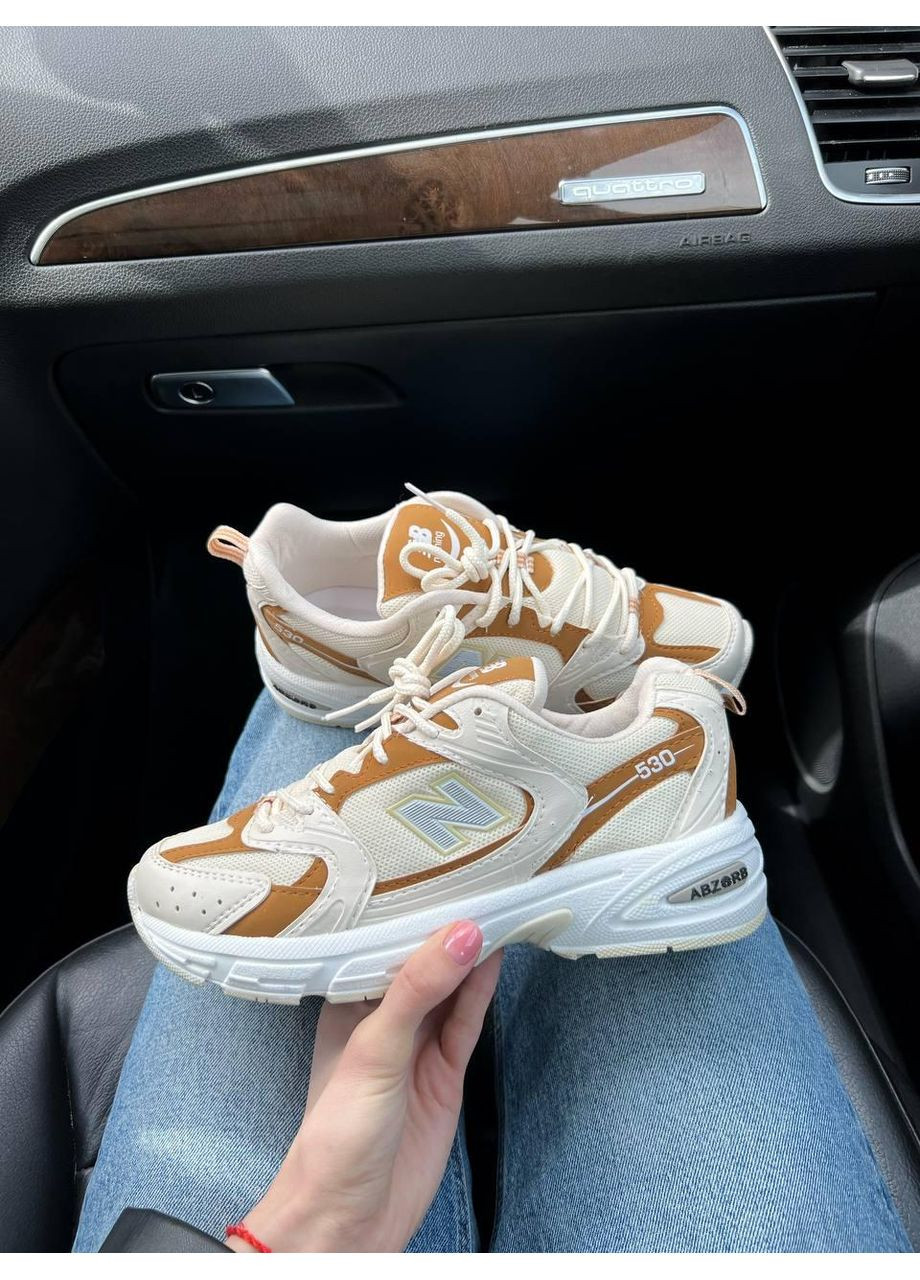 КРОСІВКИ ЖІНОЧІ NEW BALANCE 530 BEIGE WHITE V2 НЬЮ БЕЛАНС 530 No Brand бежеві демісезони (368884449)