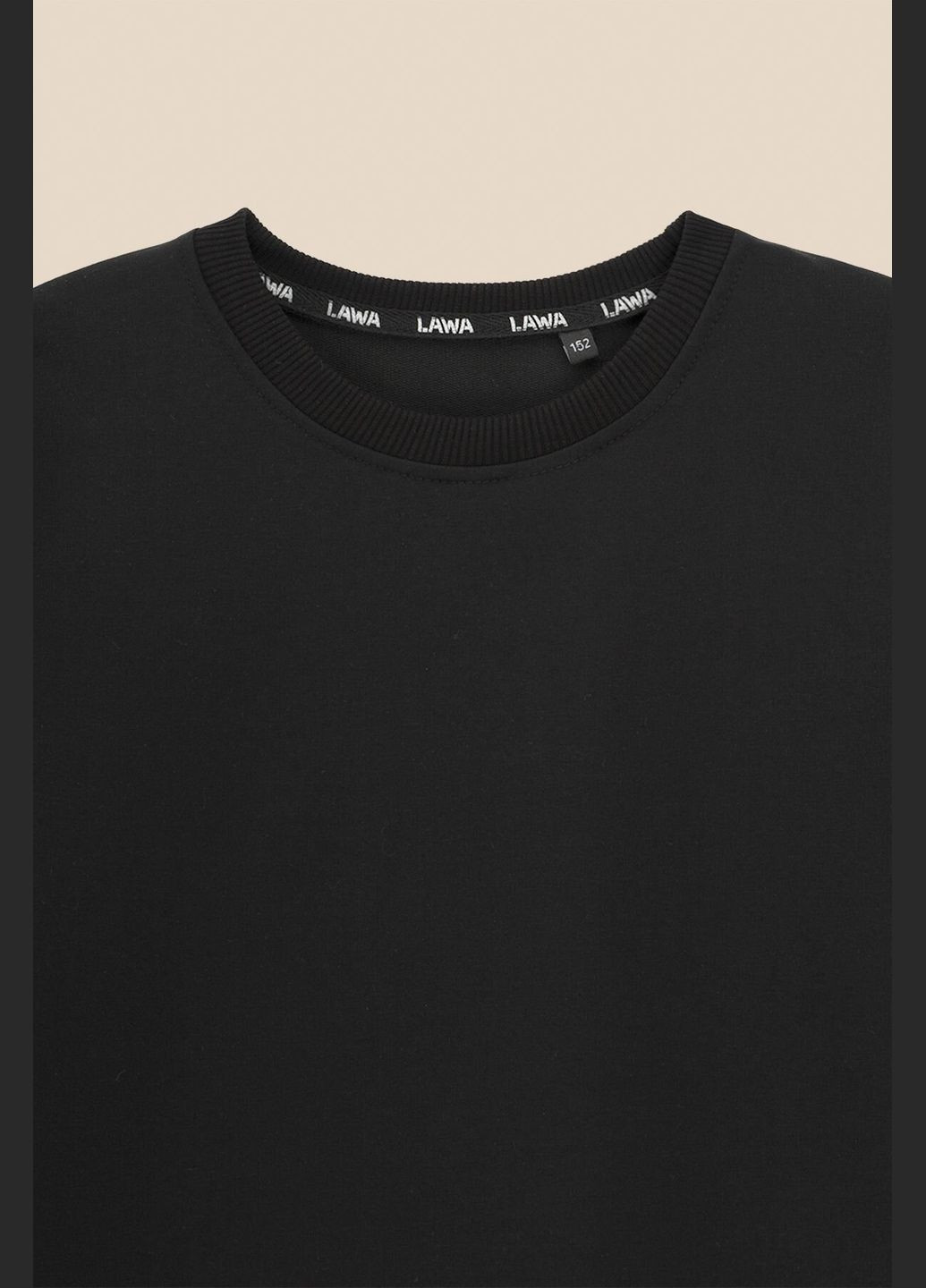 LAWA світшот однотонний для хлопчика bbc02318 158 см shop (2000991016446) однотонний чорний повсякденний поліестер, бавовна