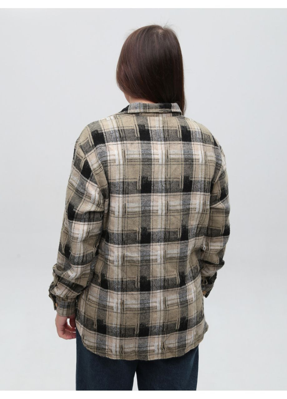 Сорочка жіноча в клітинку тепла зелена X-trap Пряма (369668909)