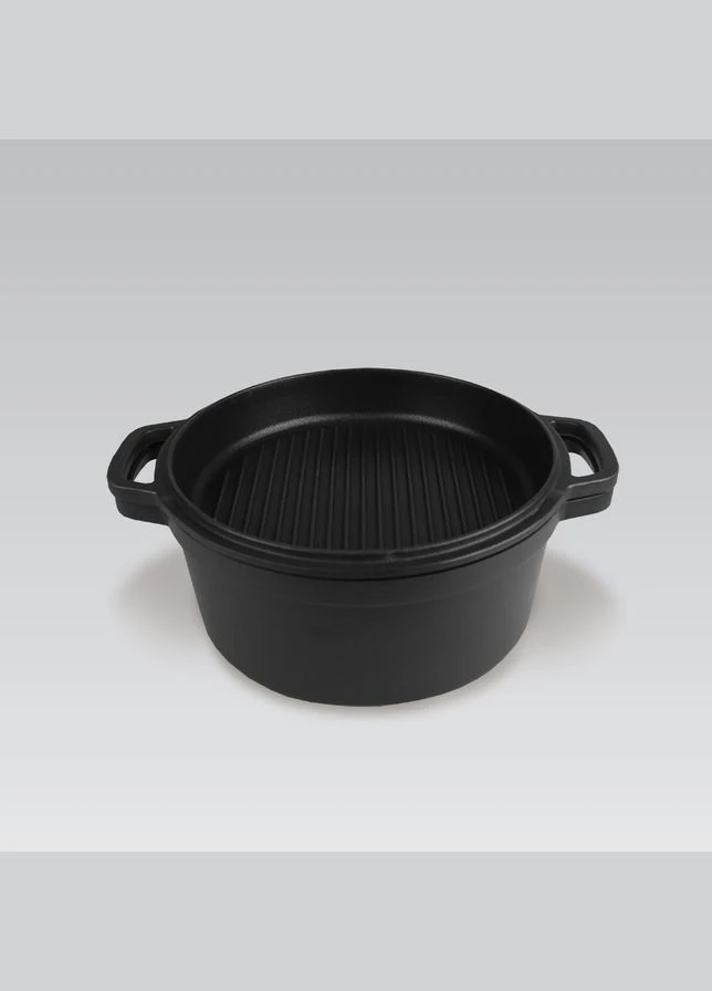 Каструля з кришкою-сковородою гриль MR-4120 20 см 2.55 л чорна Maestro (381742141)