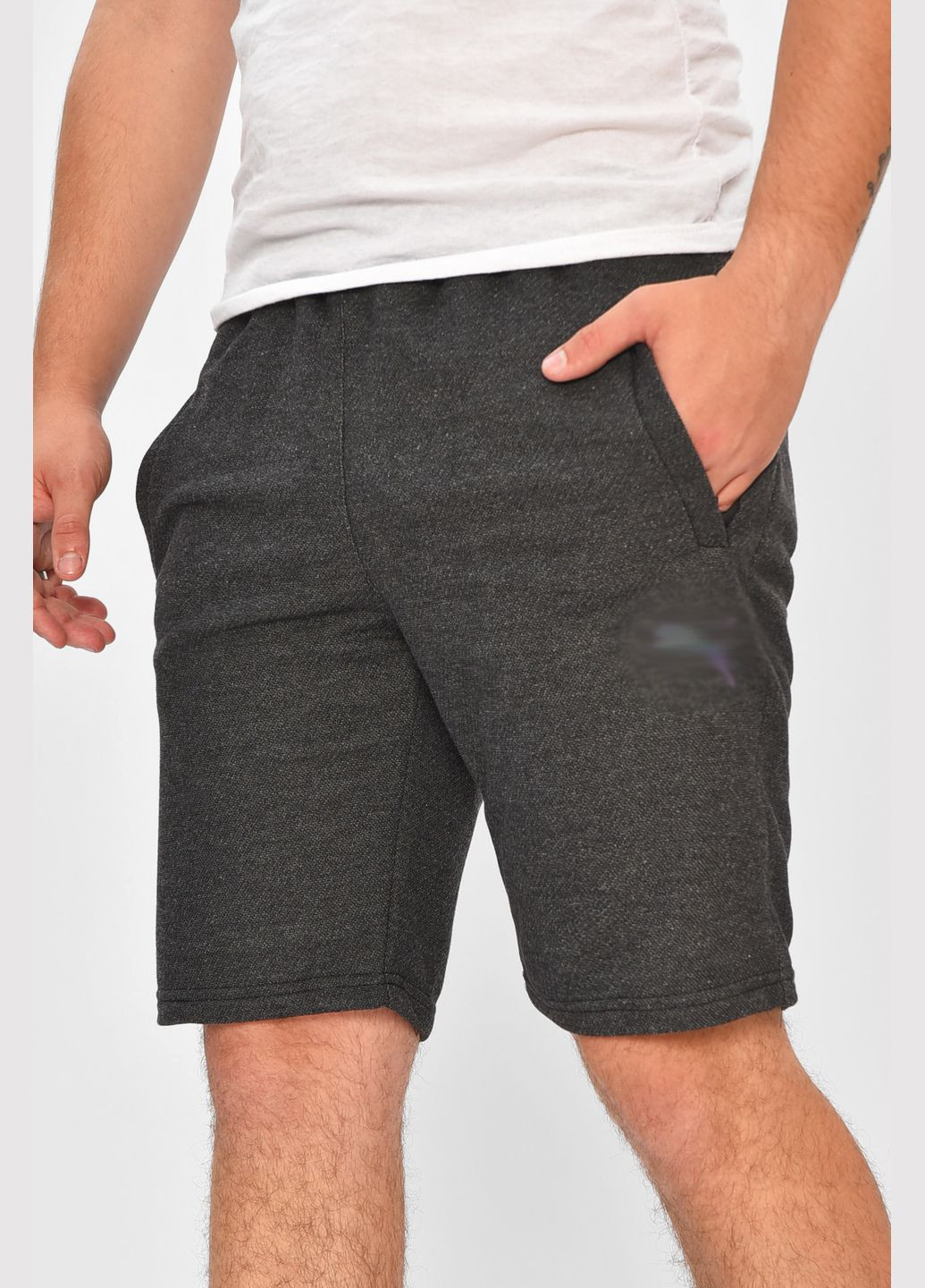 Шорти чоловічі однотонні темно-сірого кольору Let's Shop (340052471)