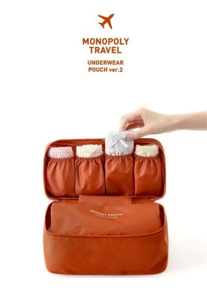 Органайзер для білизни дорожній Monopoly помаранчевий нейлоновий сумка для нижньої білизни та носків ProDobro (365440535)