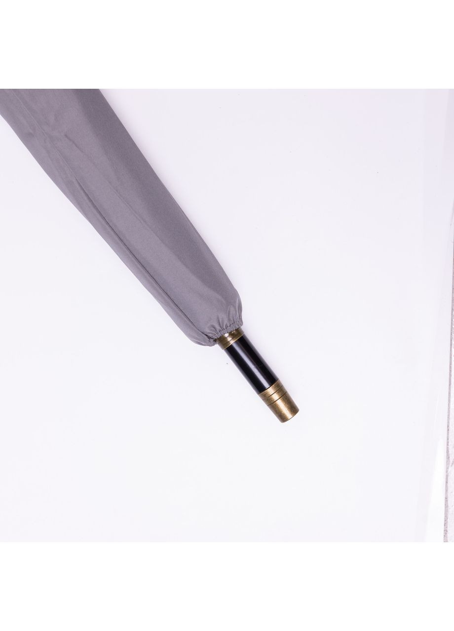 Серый классический зонт-трость полуавтомат из полиэстера 8 спиц диаметр 124 см hp-23-6g Yiwu (369673484)