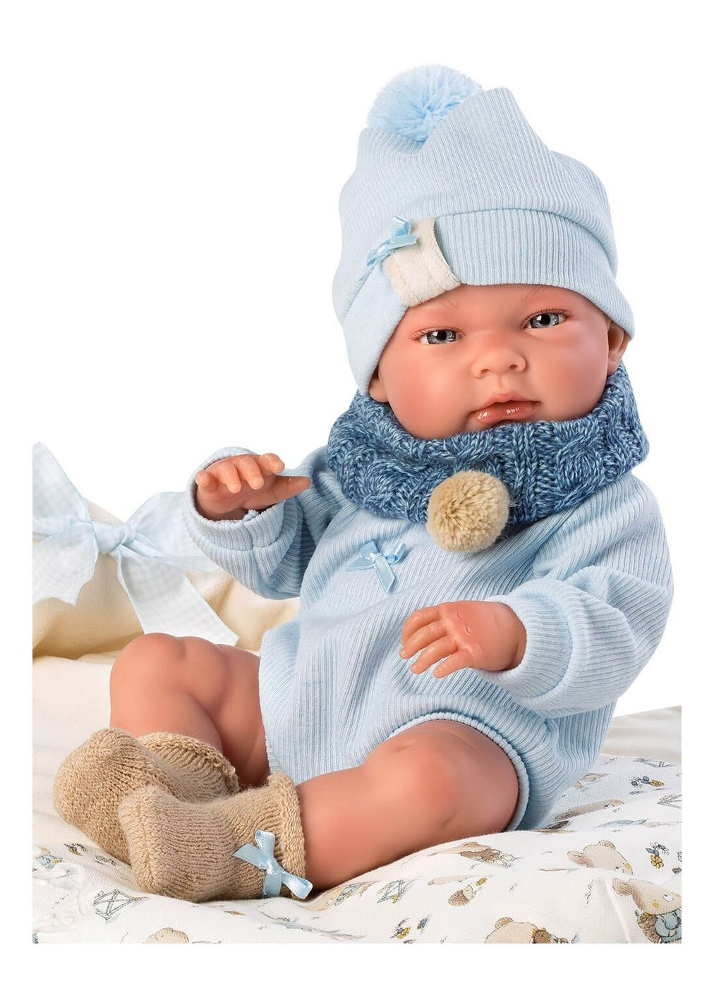 Велика Вінілова Лялька Немовля Новонароджений Хлопчик Пупс 40 см для рольових ігор реалістична іграшка Llorens (370603481)