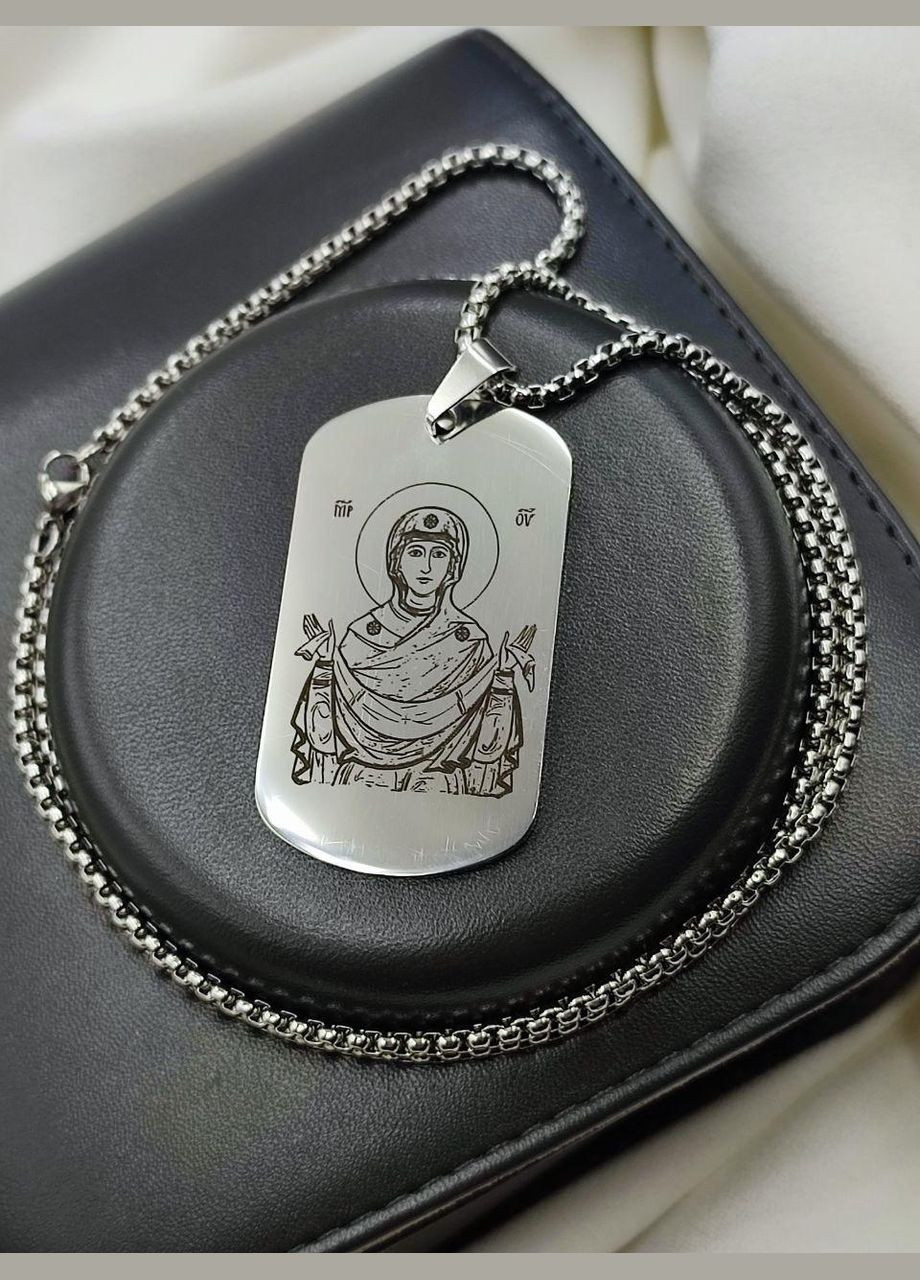 Жетон нержавійка 50х28 мм з ланцюжком ГЛЯНЦЕВИЙ (імпортний) Konik (341829275)