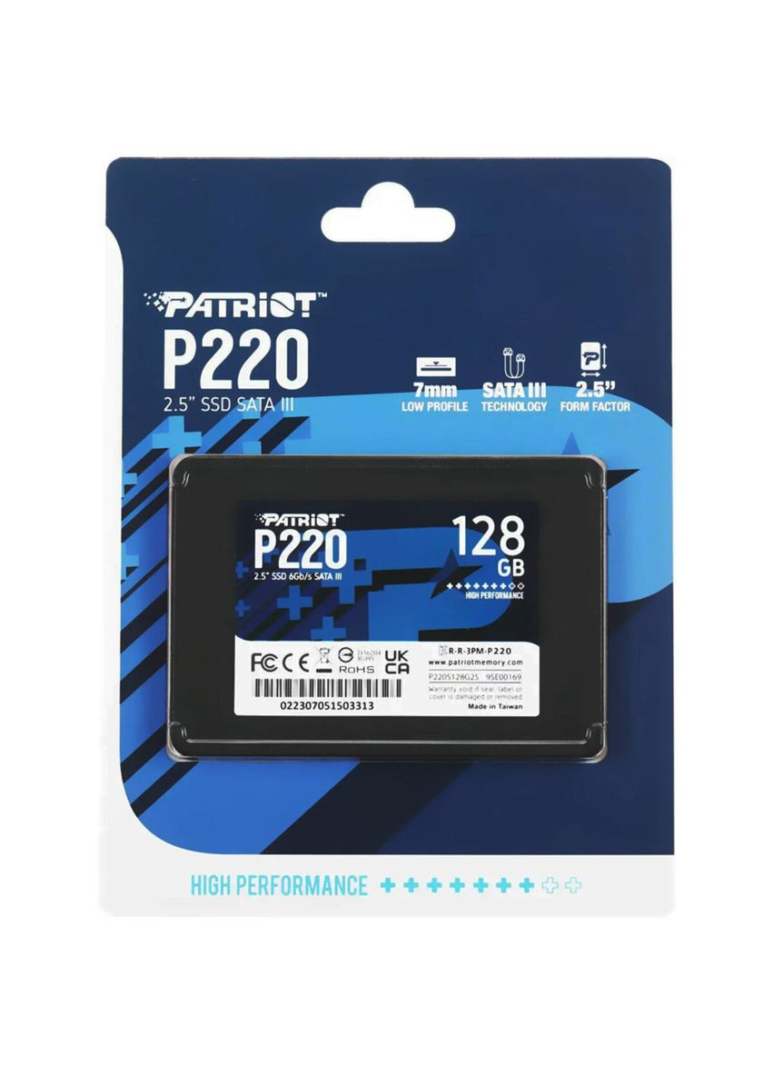 Накопичувач SSD 128GB 2.5` 7mm SATAIII Patriot P220 (365749052)
