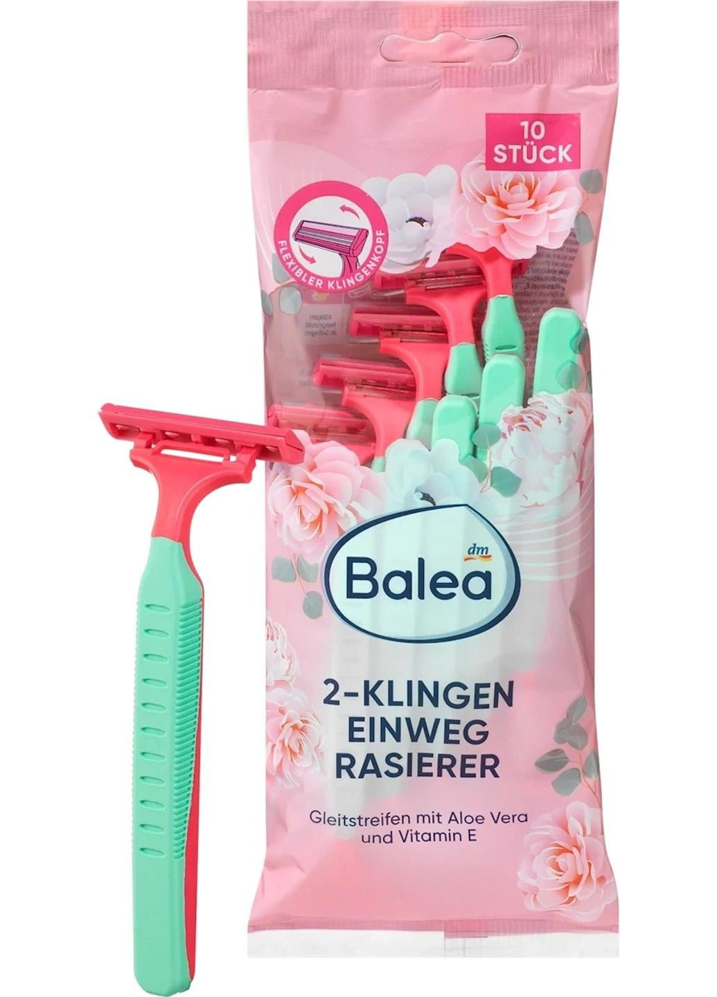 Станки жіночі одноразові Women: 2 леза, алое вера + вітамін Е, 10 шт (Німеччина) Balea (338254558)