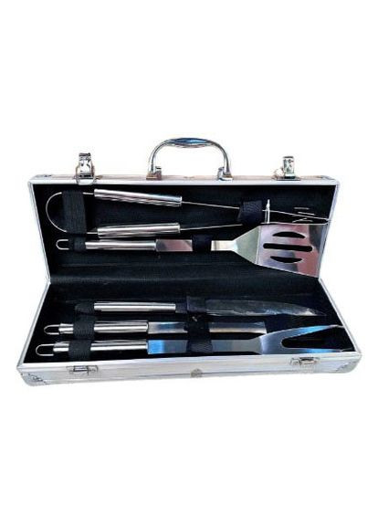 Набір для гриля та барбекю: 5 аксесуарів у кейсі - Для любителів BBQ - з нержавіючої сталі 2303 A-Plus (331863549)