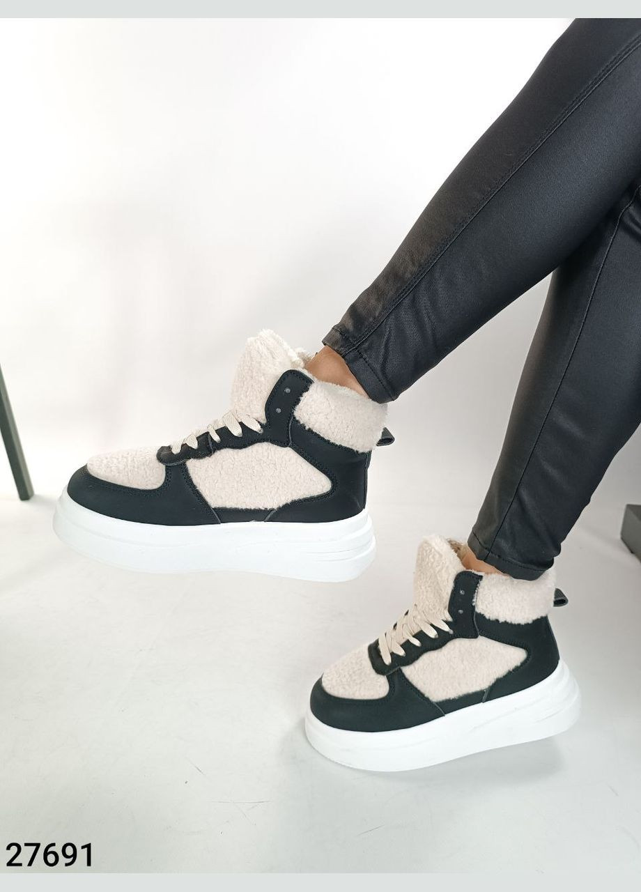 Зимові хайтопи No Brand чорно-білі зими (314903384)