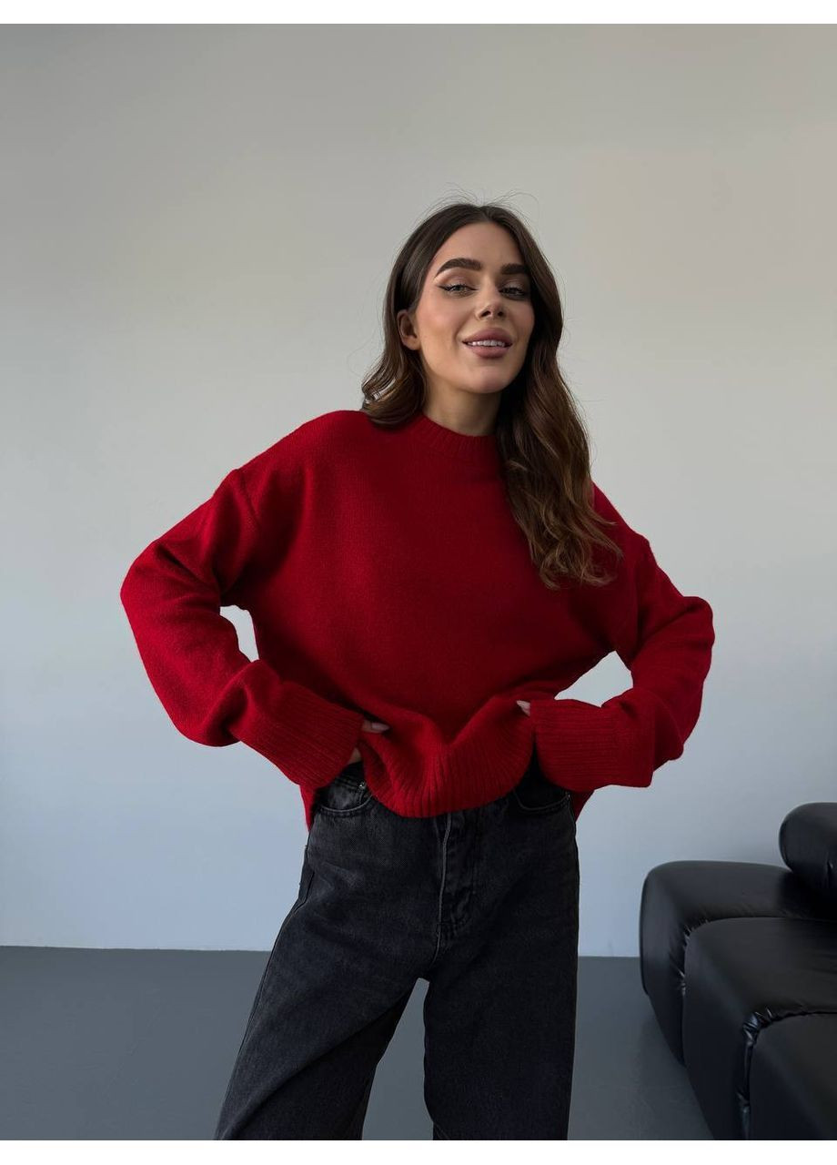Красный демисезонный женский свитер пуловер Asi.Store.ua