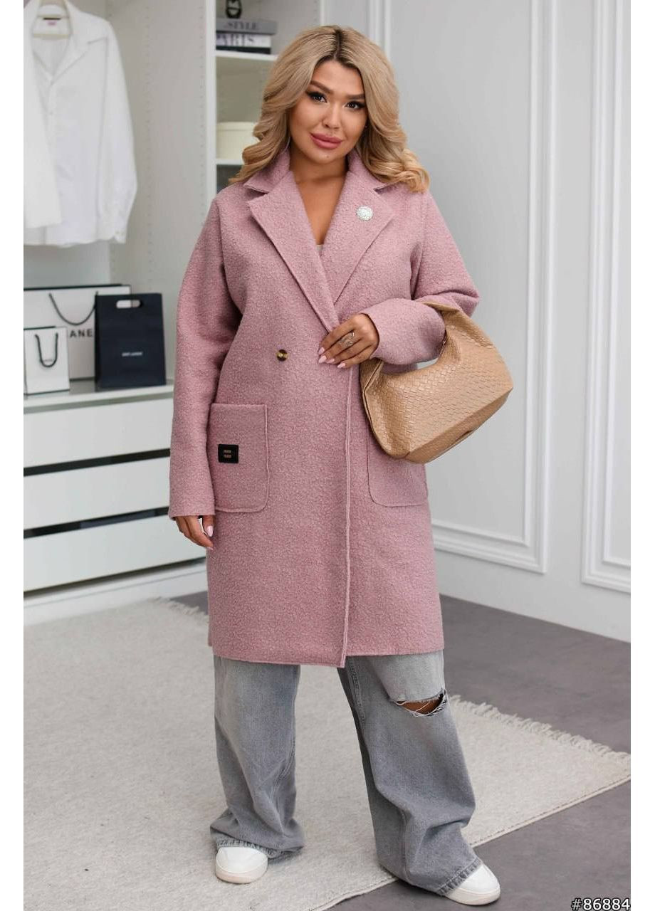 Розовое Пальто на пуговицах Fashion