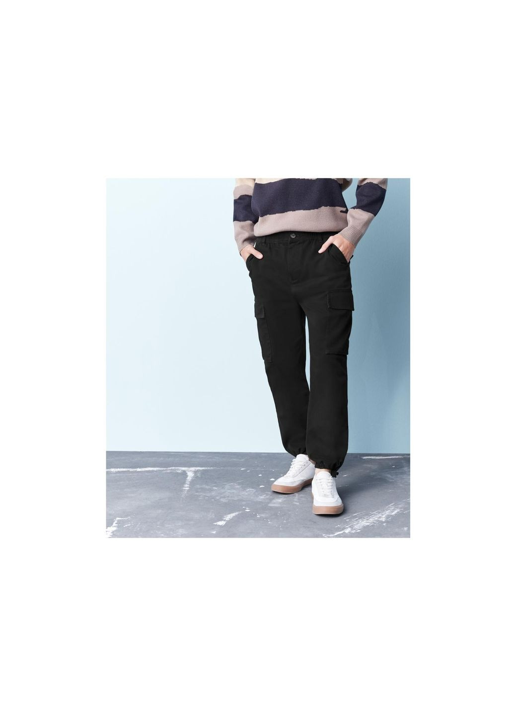 Штани Карго cargo для чоловіка LYCRA® 474742 чорний Livergy (362412913)