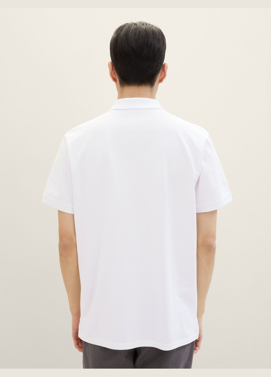 Белая футболка-поло для мужчин Tom Tailor однотонная