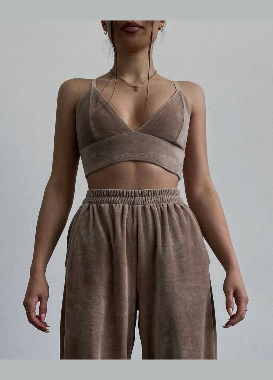 Женский костюм мокко тройка. No Brand (341320019)