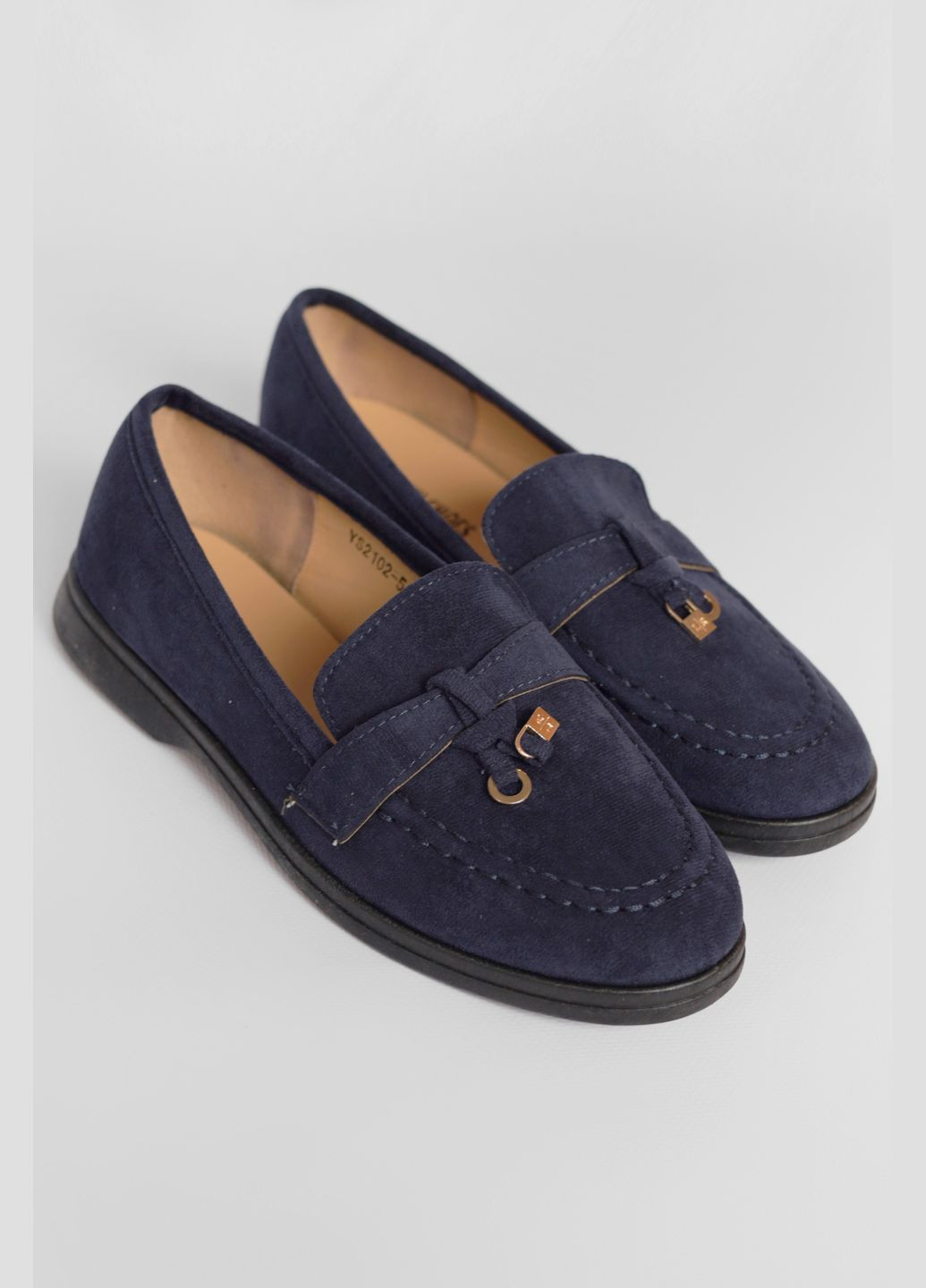 Туфлі-лофери жіночі темно-синього кольору Let's Shop (292548804)