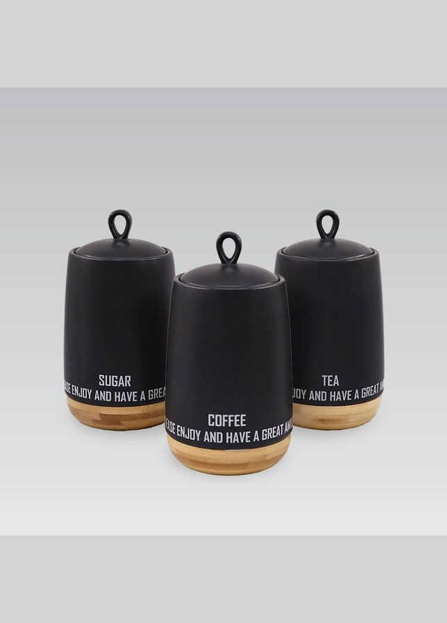 Набор керамических емкостей (чай, кофе, сахар) Eco style 3 шт (MR-20029-03CS) Maestro (334008656)