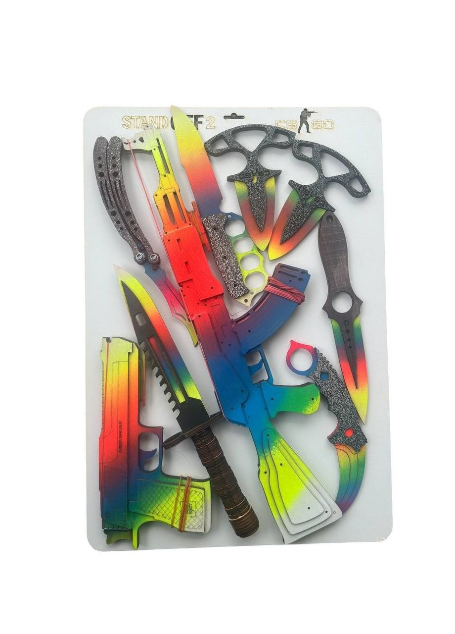 Набор деревянного оружия №5 с игры CS:GO Standoff 9 шт Цвет Синий + No Brand (330774481)