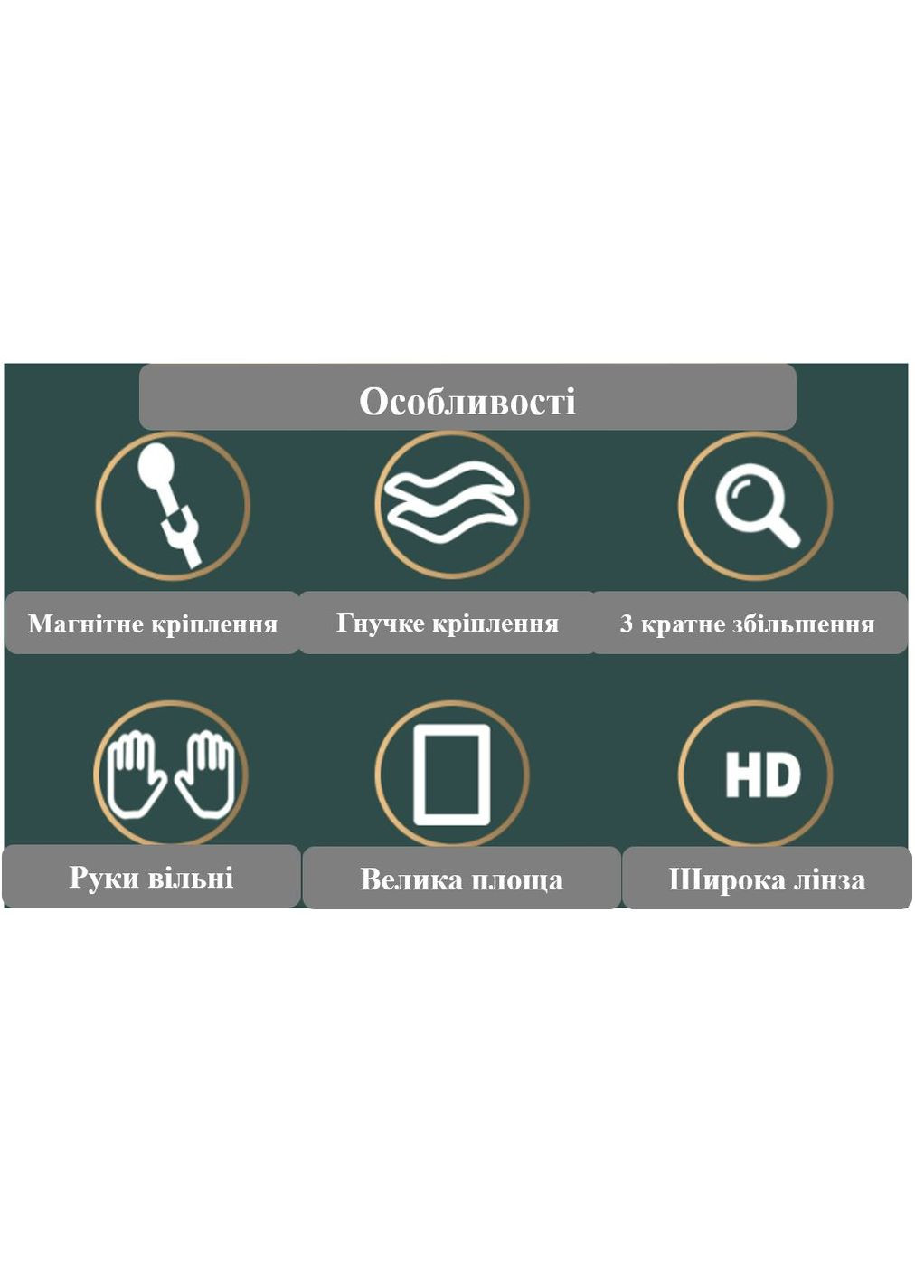 Увеличительная лупа ошейная с три кратным увеличением для чтения рукоделия вязания вышивания (М3880293) Huaheng Optics (326598626)