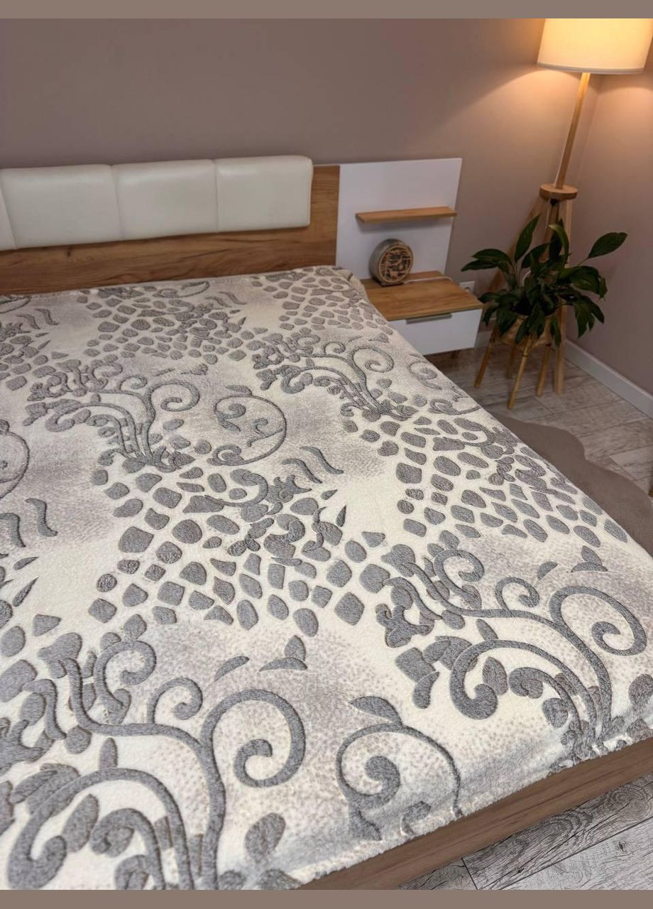 Плед для дома 200х230 Серый (П4К-Al-snizhok-002) No Brand (316230516)